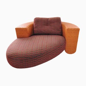 Leather and Fabric Baialonga Chaise Lounge by Studio Visette for Pierantonio Bonacina, 1990s