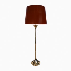 Lampada da terra in ottone a forma di bambù di Ingo Maurer per Design M, anni '60