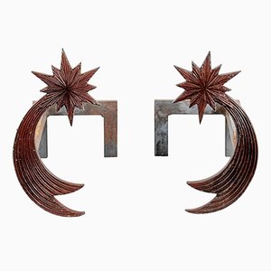 Chenets en Bronze par Enzo Missoni, 1970s, Set de 2