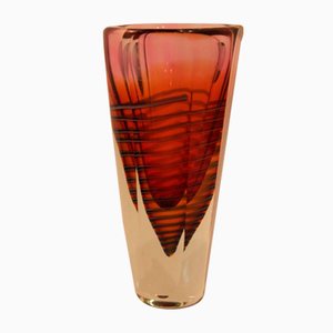 Glass Vase with Facet Cut, 1940s