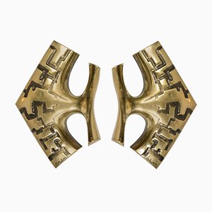 Bronze Wandleuchten von Peter Martens, 1970er, 2er Set