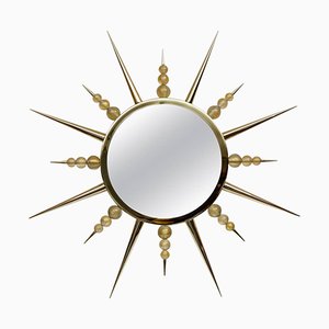 Espejo en forma de sol de cristal de Murano