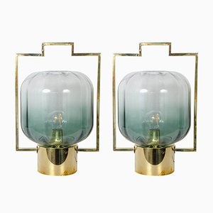Lámparas de mesa de cristal de Murano, años 80. Juego de 2