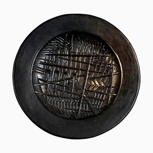 Vintage Sculptural Ceramic Wall Plate by Arnaldo Pomodoro