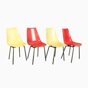 Fiberglass Dining Chairs from KVZ Semily, 1950s, Set of 4