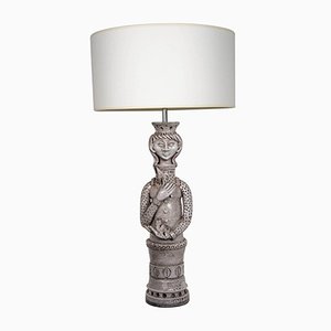 Lámpara de mesa Queen francesa de cerámica de André Marchal, años 50