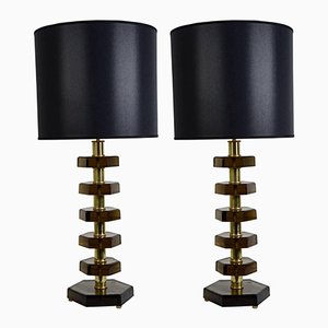 Vintage Murano Glass Table Lamps, Set of 2