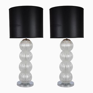 Murano Glass Table Lamps, 1970s, Set of 2