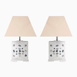 Vintage Acrylic Glass Table Lamps by Romeo Paris, Set of 2