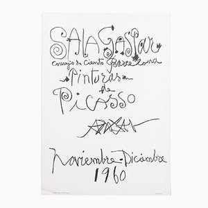 Póster litográfico vintage "Pinturas de Picasso" de Picasso, 1960