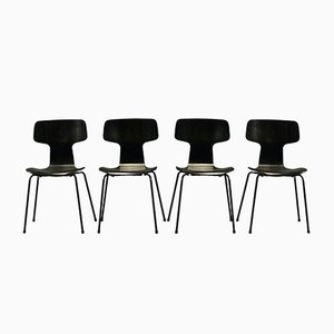 Mid-Century Model 3103 Hammer Chairs by Arne Jacobsen for Fritz Hansen, Set of 4