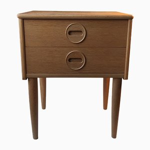 Dänischer Mid-Century Eiche furnierter Nachttisch, 1970er