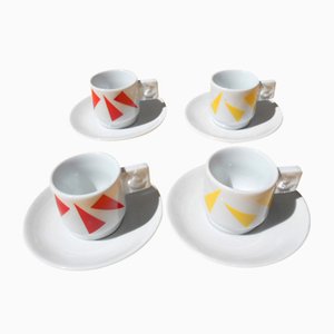 Coffee Cups & Saucers by Arnaldo Pomodoro for IPA, 1990s, Set of 8