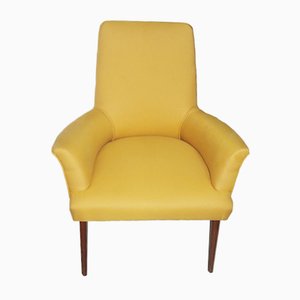 Butaca italiana Mid-Century en amarillo oscuro, años 50