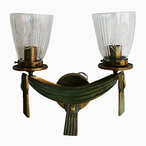 Vintage Bronze Wall Lamp, 1930s