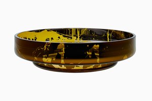 MOON Disk Amber Splashed Bowl by Artis Nimanis for an&angel