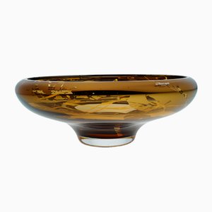DECO Large Amber Splashed Bowl by Artis Nimanis for an&angel