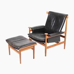 Mid-Century Easy Chair & Ottoman by Finn Juhl for France & Søn, Set of 2
