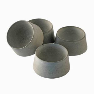 Concrete Egg Cups by Ulf Neumann for rohes wohnen, Set of 4