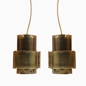 Brass Pendant Lamps by Svend Aage Holm-Sørensen for Holm-Sørensen, 1960s, Set of 2