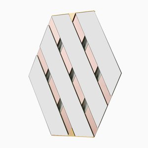 Klarer & roséfarbener Tresse Spiegel von Martina Bartoli für Mason Editions