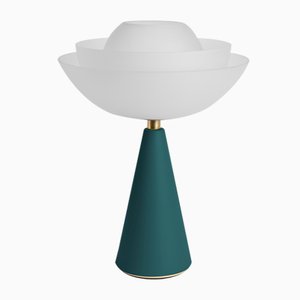 Lámpara de mesa Lotus en azul petróleo de Serena Confalonieri para Mason Editions