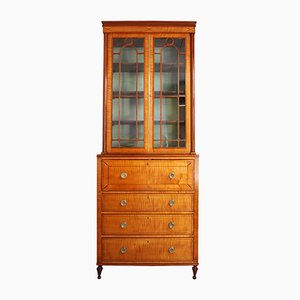 Regency Satinwood Secretaire Bookcase, 1810s