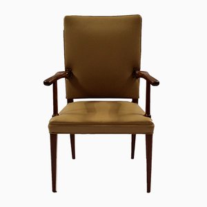 Mahogany & Leather Armchair by Jacob Kjær, 1950s