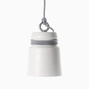Small Cable Light in White Matte Glazed Earthenware by Patrick Hartog