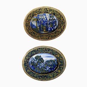 Piatto in maiolica di Morroni & Tega, Italia, anni '30, set di 2