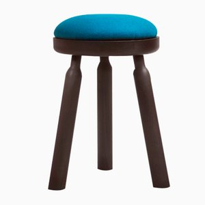 Ninna Stool in Wenge Stained Ash with Wool Seat by Carlo Contin for Adentro