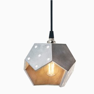 Basic TWELVE Solo Silver Concrete Pendant Lamp from Plato Design