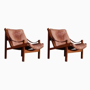 Hunter Safari Chairs by Torbjørn Afdal for Bruksbo, 1960s, Set of 2