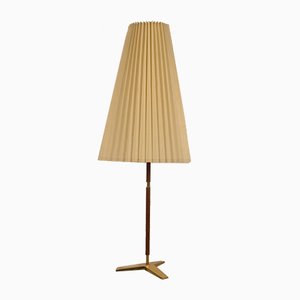 Stehlampe aus Teak & Messing, 1960er