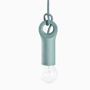 Lifting pendant in matte green pigmented porcelain by Patrick Hartog