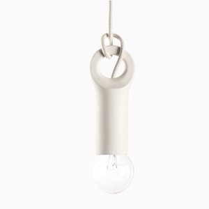 Lifting Pendant in Matte White Pigmented Porcelain by Patrick Hartog
