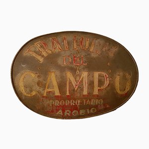 Antique Italian Metal Trattoria Sign