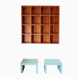 Quadrata Bookcase with 2 Side Tables Set by Pietro Meccani