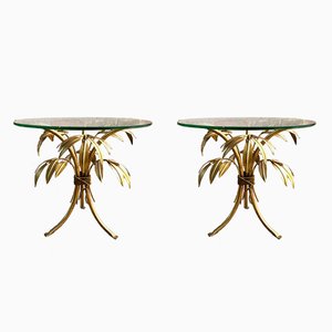 Tables By Hans Kögl At Pamono Hollywood Regency Gold Palm Tree Side Tables By Hans Kögl 1960s Set Of 2