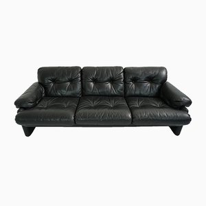 Vintage And Mid Century Sofas At Pamono Vintage Black Leather Coronado 3 Seat Sofa By Tobia Afra Scarpa For B Italia
