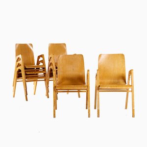 Stackable Armchairs by Axel Larsson for Getama, Set of 8