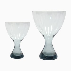 Vases en Verre Bleu Clair par Vicke Lindstrand pour Kosta, 1960s, Set de 2