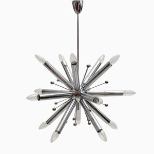 Lámpara colgante Sputnik de metal cromado, años 60