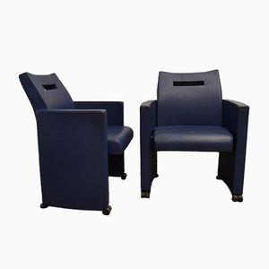 Blue Lounge Chairs by Jean Michel Wilmotte, 1970s, Set of 2