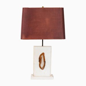 Lampe de Bureau en Marbre avec Agate, 1970s