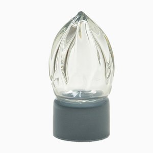 Spremiagrumi con base grigio-blu, Moire Collection, vetro soffiato di Atelier George