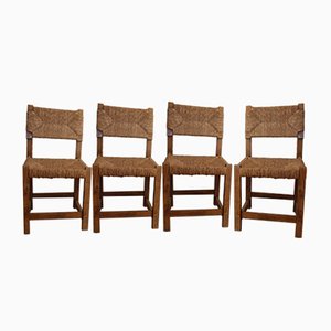 French Dining Chairs, 1950s, Set of 4