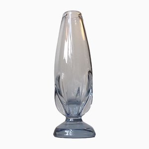 Scandinavian Rocket-Shaped Vase in Blue Glass, 1960s