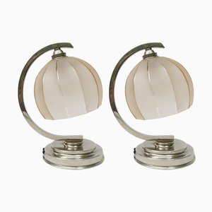 Französische Vintage Art Deco Nachttischlampen, 2er Set