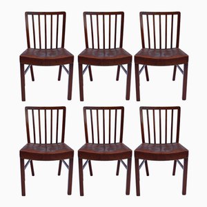 Dining Chairs in Light Mahogany for Fritz Hansen, 1940s, Set of 6
